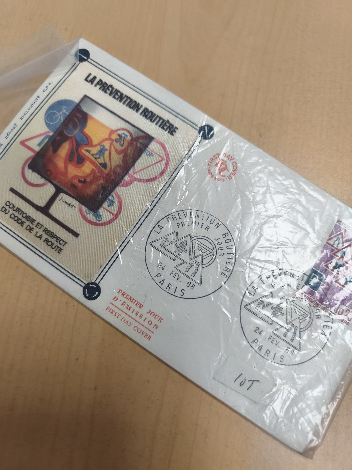 Enveloppe Premier Jour 1968 La Prévention Routière Paris philatélie FDC