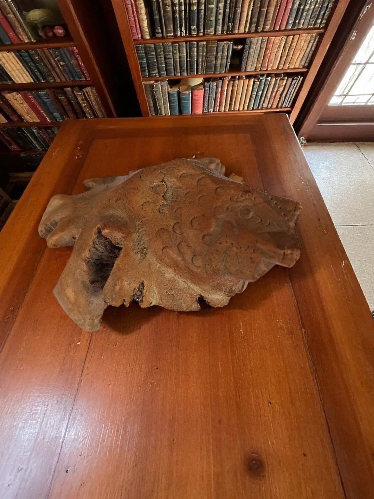 Skulptur Fisch Rohholz Vintage Handwerksdeko Rustikal Interieur