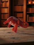 Sculpture éléphant pierre naturelle jade rouge agate vintage déco