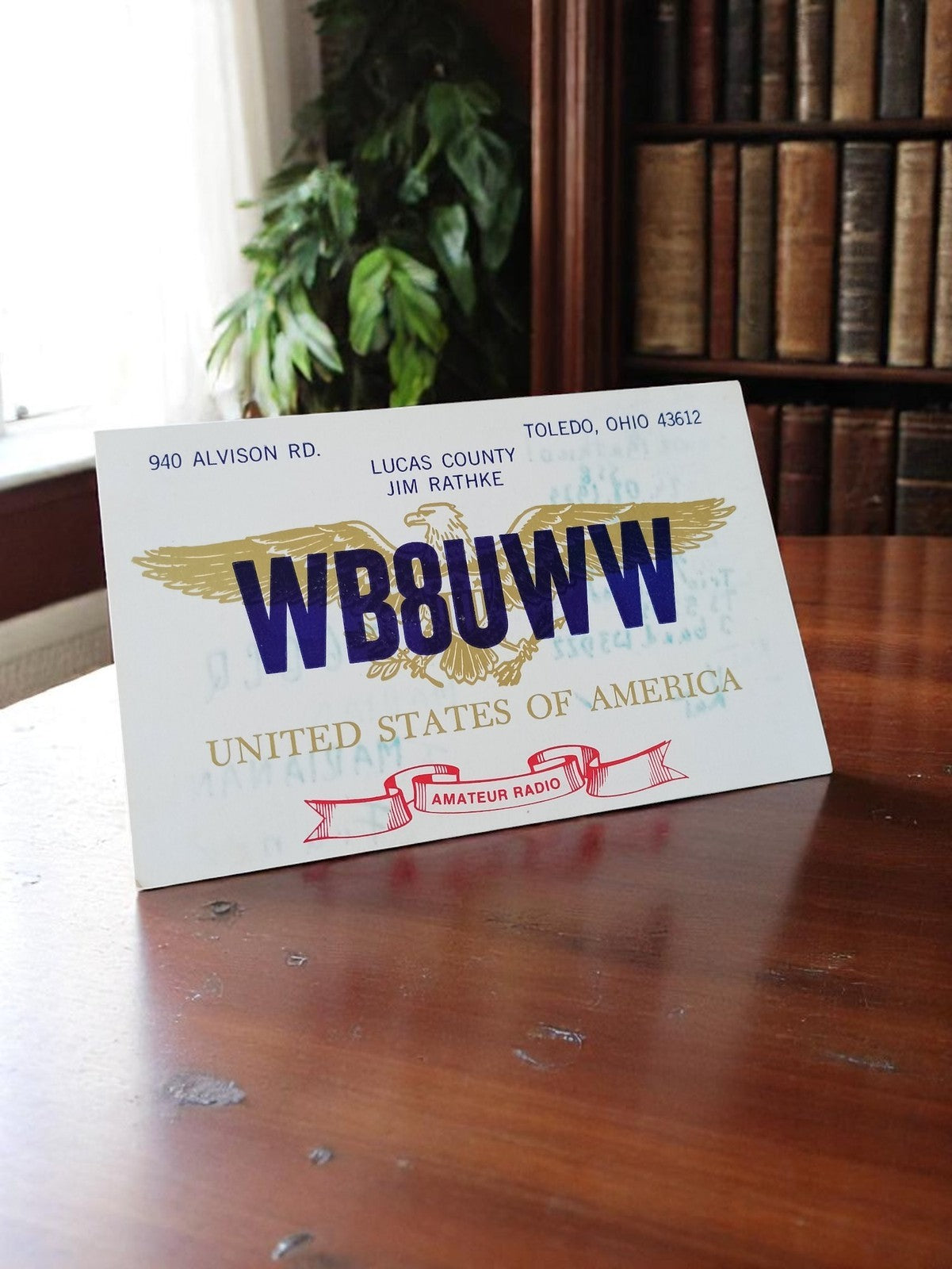 Carte QSL radio amateur WB8UWW USA vintage années 60 Ohio ancienne