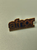 Vintage pin's afnor ancien logo bleu doré collection badge publicitaire