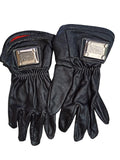 Gants femme cuir noir Authentics All Roosters plaque métal style motard