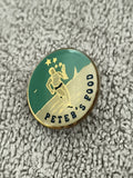 Pin's vintage Peter's Food vert doré badge ancien années 80 90 (Ref 2)