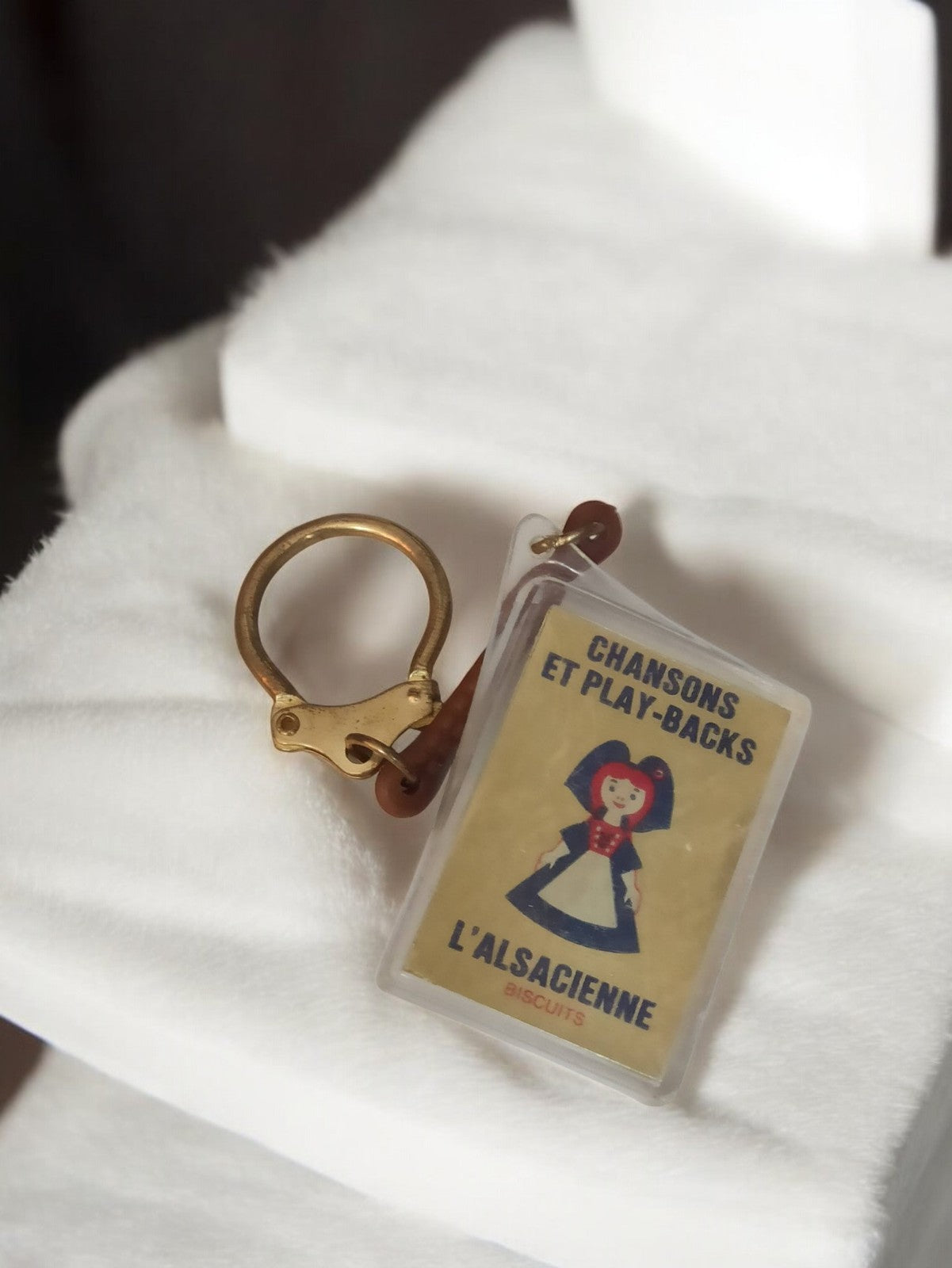 Porte-clés ancien L'Alsacienne rétro biscuits, publicité vintage années 70
