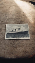 Carte postale ancienne paquebot S.S. Normandie French Line maritime vintage