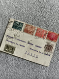Lettre affranchie Pologne 1947 timbres Toruń Paris philatélie militaire