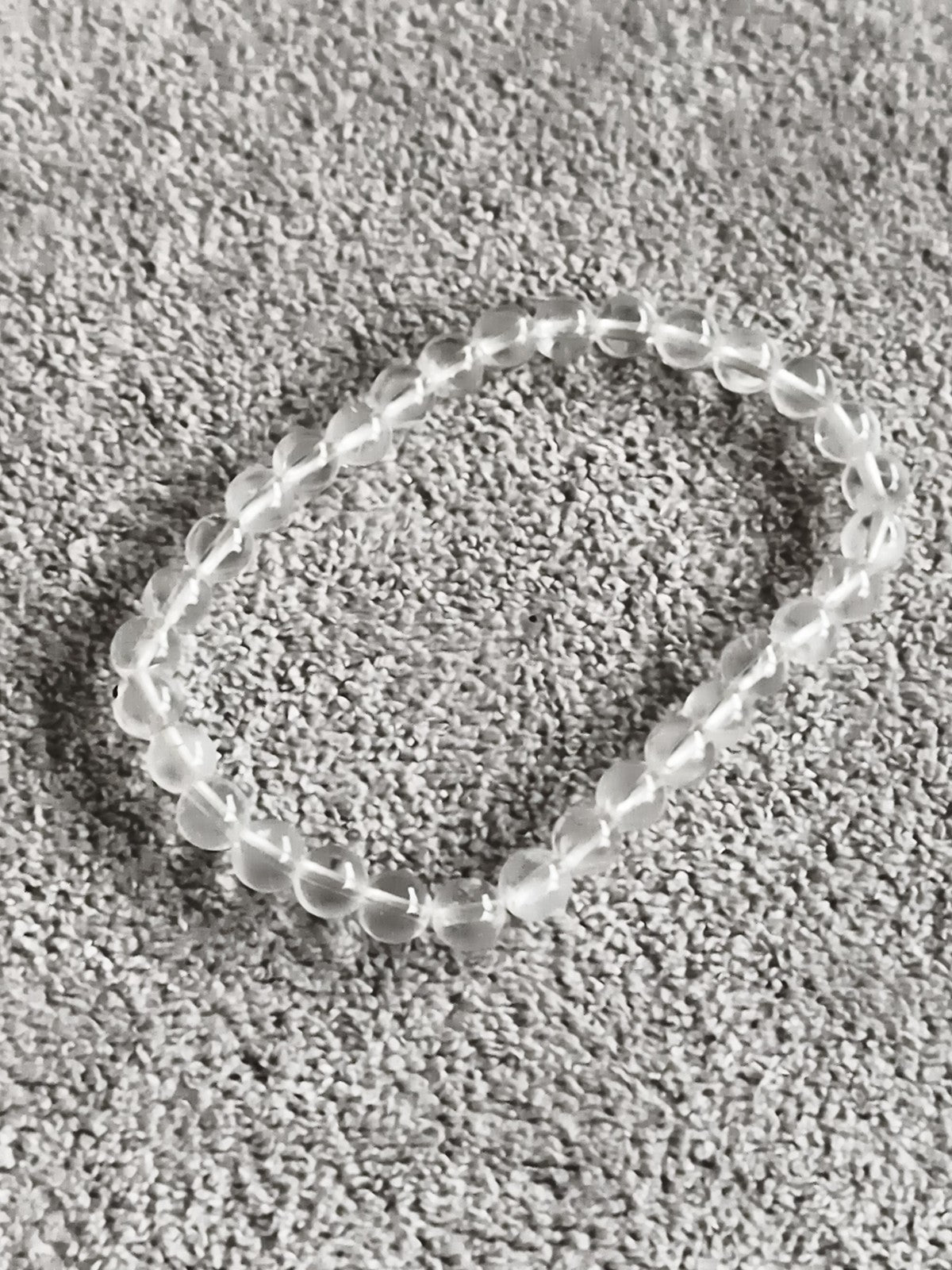 Bracelet perles transparentes pierres naturelles, élastique, bijou femme