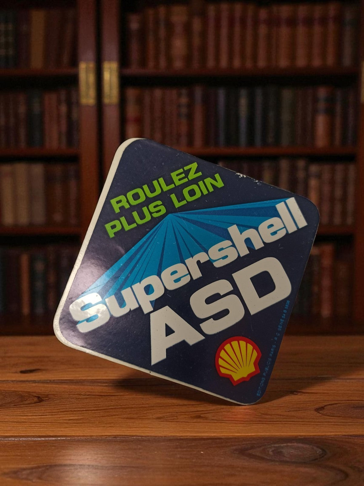 Autocollant ancien Supershell ASD Shell vintage publicité rétro essence