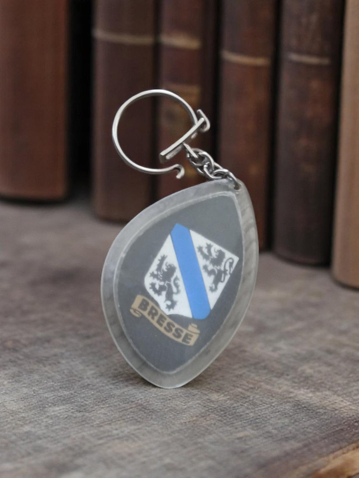 Porte-clés vintage Bresse blason métal publicitaire rétro