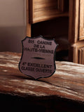 Plaque ancienne Société canine Haute-Vienne métal vintage déco chien rétro
