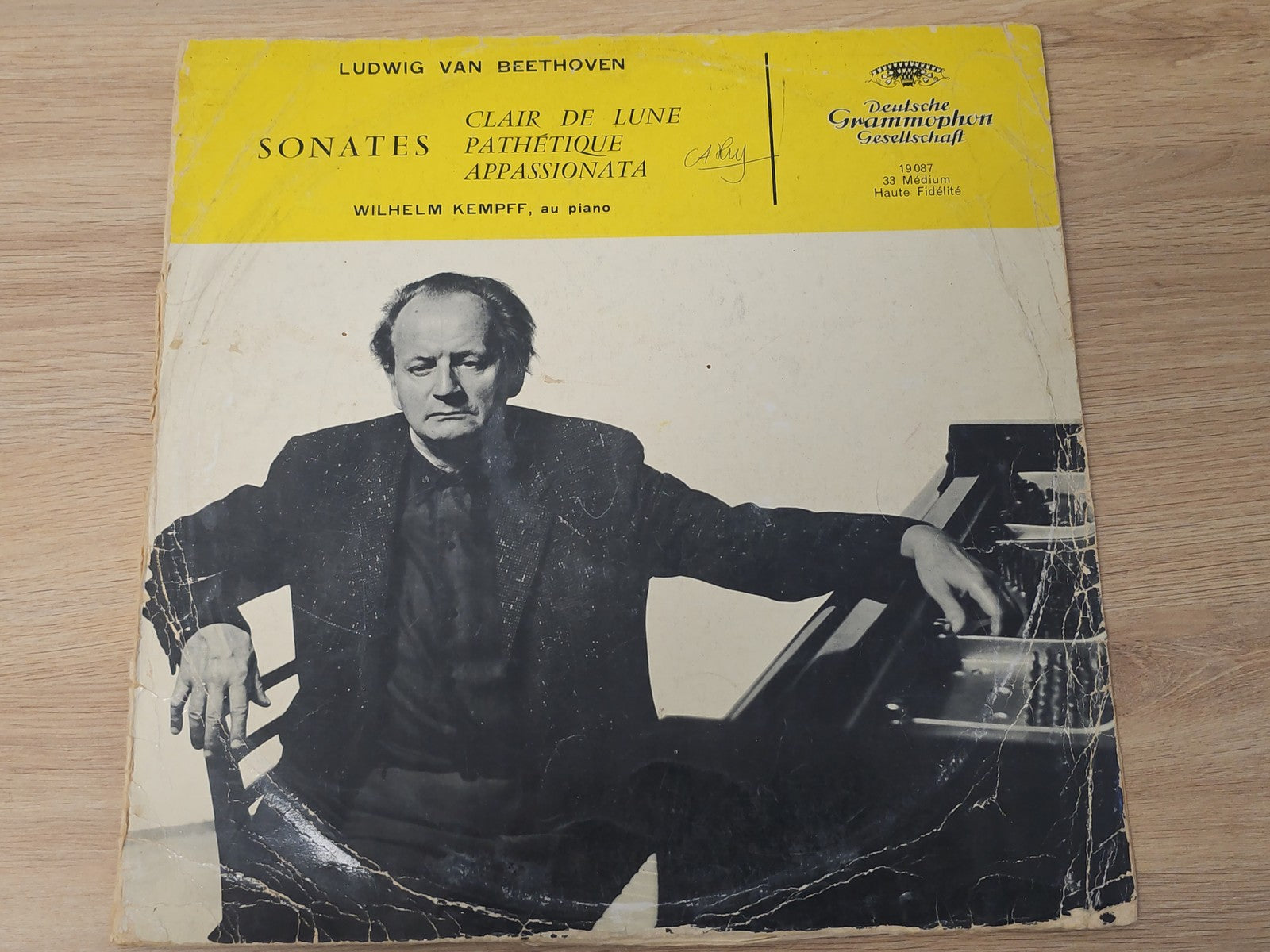 Vinyle 33 tours vintage Beethoven ancien disque rétro musique classique collecti