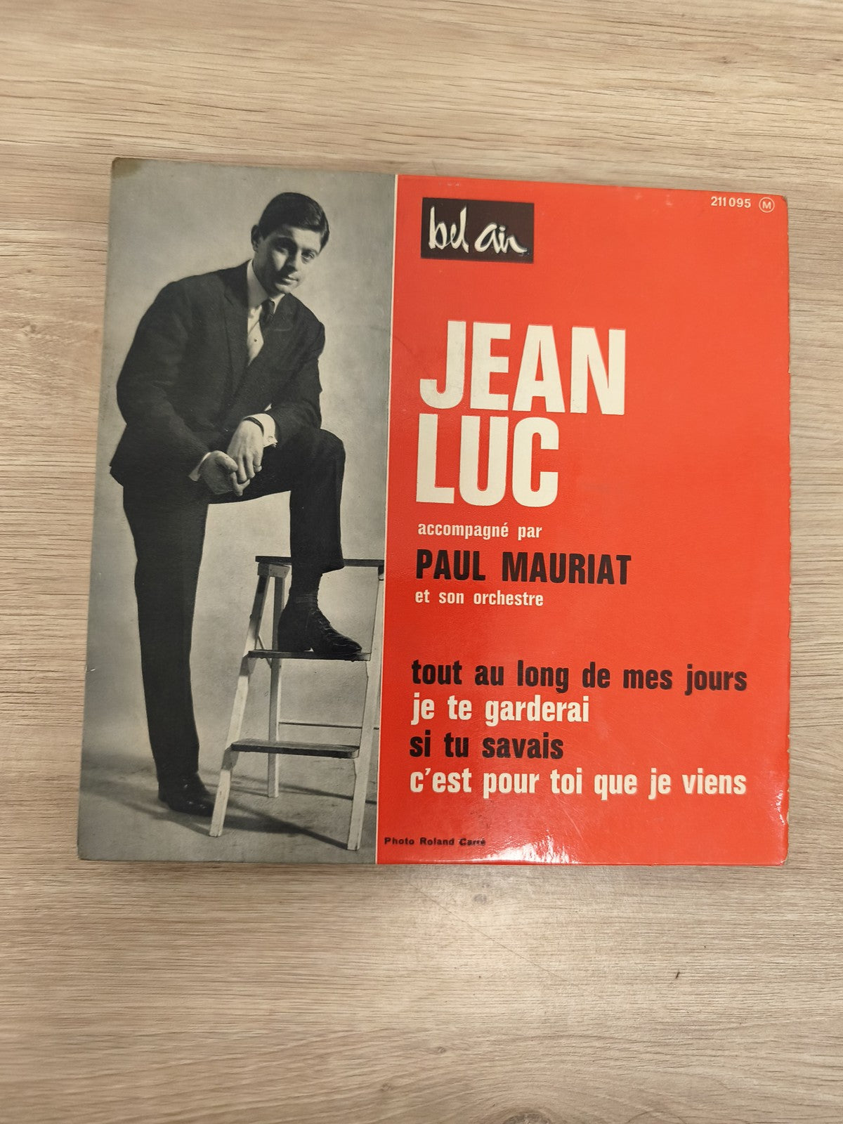 Vinyle 45T Jean Luc Paul Mauriat Bel Air pochette rouge noir titres visibles (Re