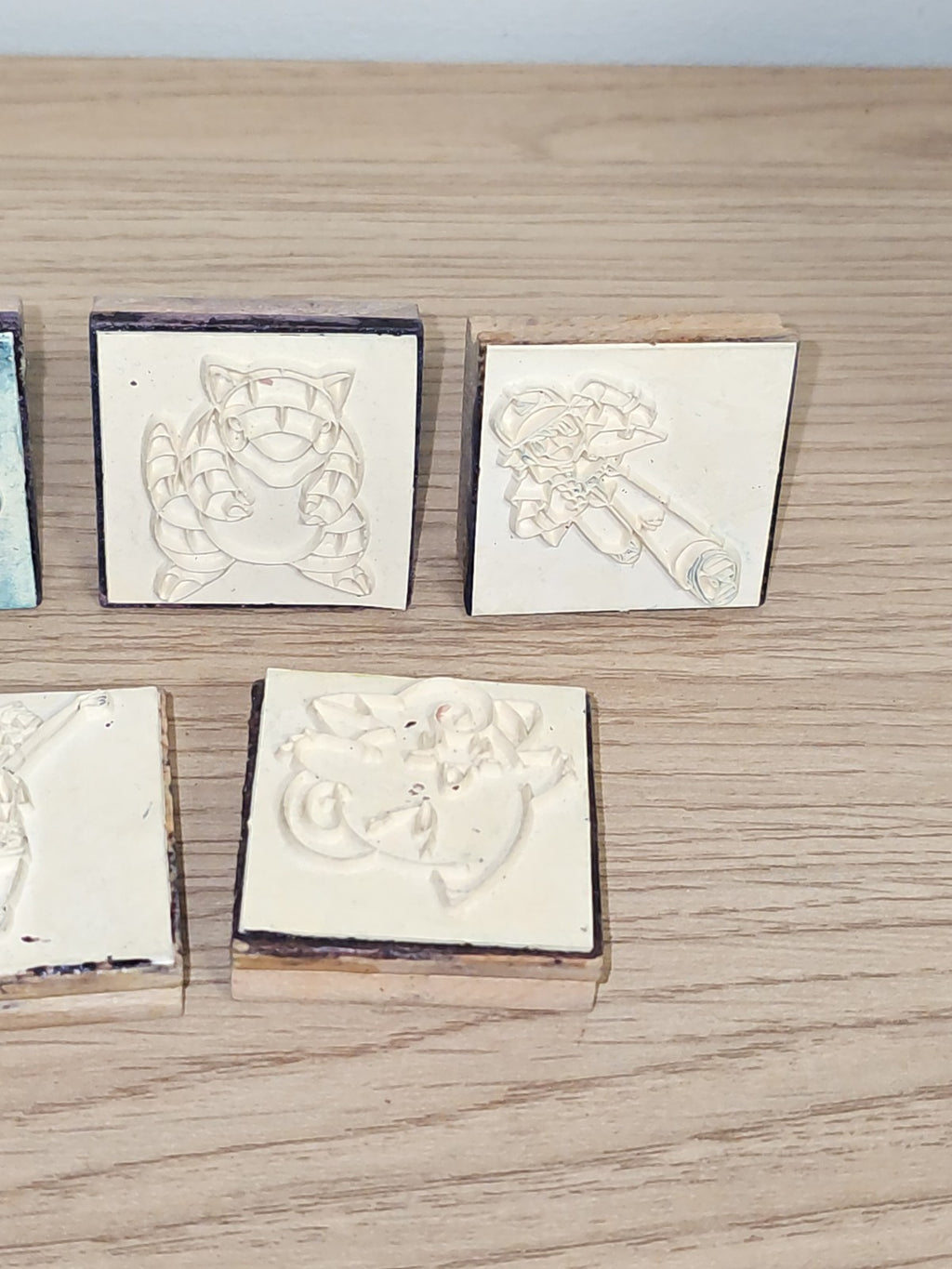 Lot de tampons rétro Pokémon anciens, collection vintage, jeux d?enfance rare