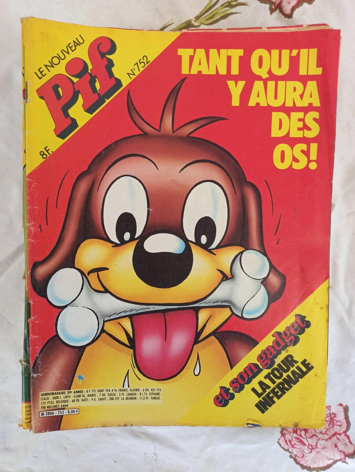 Magazine Pif n°752 vintage rétro, couverture Pif le chien, édition ancienne