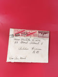 Enveloppe philatélie affranchie États-Unis, timbres avion, Via Air Mail
