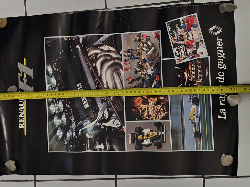 Grande affiche vintage Renault Formule 1 ancien poster déco rétro collection F1