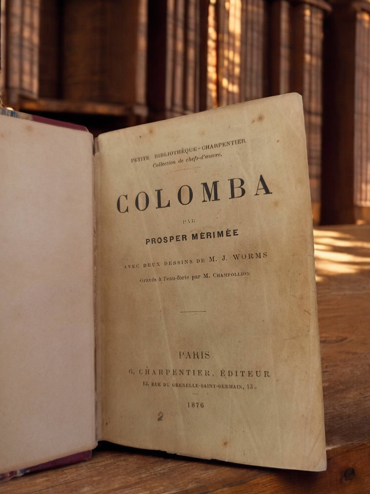 Livre ancien Colomba Mérimée 1876 G. Charpentier édition vintage