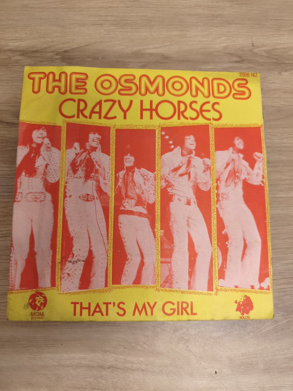 Vinyle 45T The Osmonds Crazy Horses / That's My Girl pochette jaune rouge (Ref 1