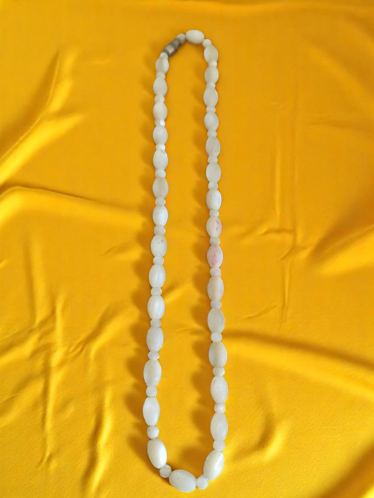 Collier perles de culture vintage blanches, bijou ancien élégant