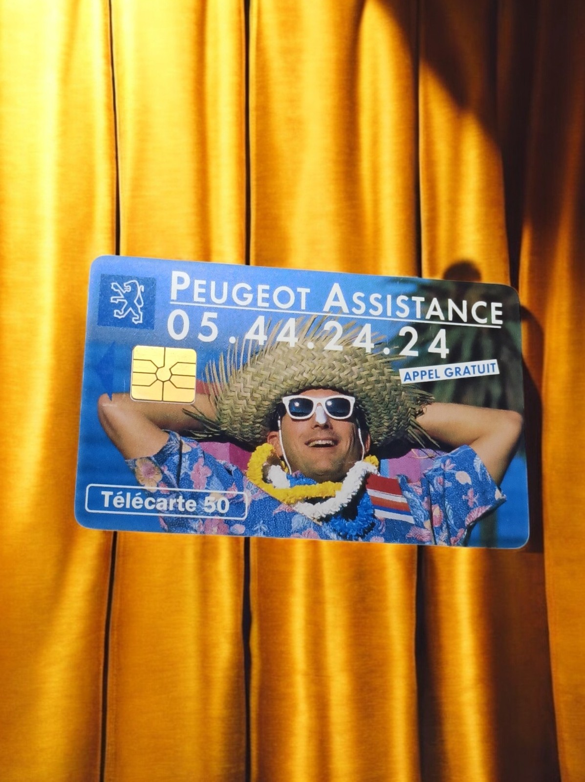 Carte téléphonique Peugeot Assistance vintage Télécarte 50 puce rare