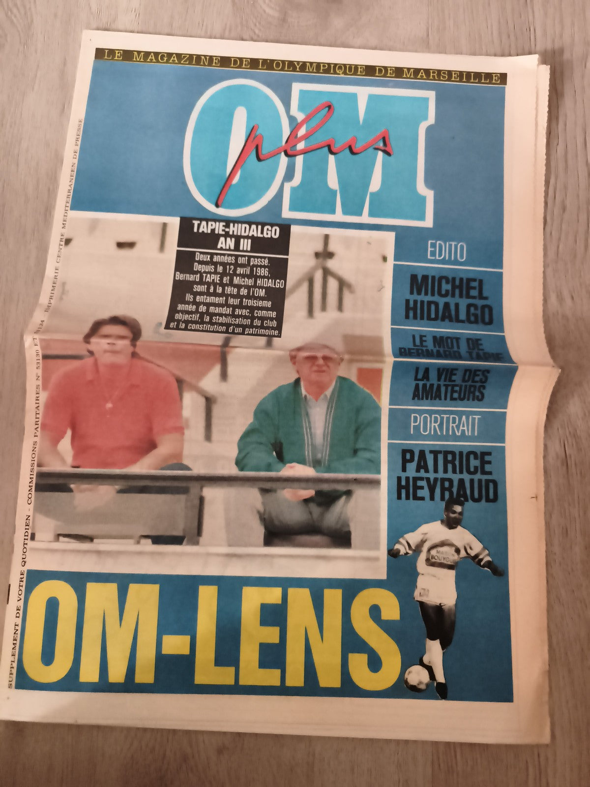 Ancien journal OM Plus Olympique de Marseille OM-Lens années 80 football vintage