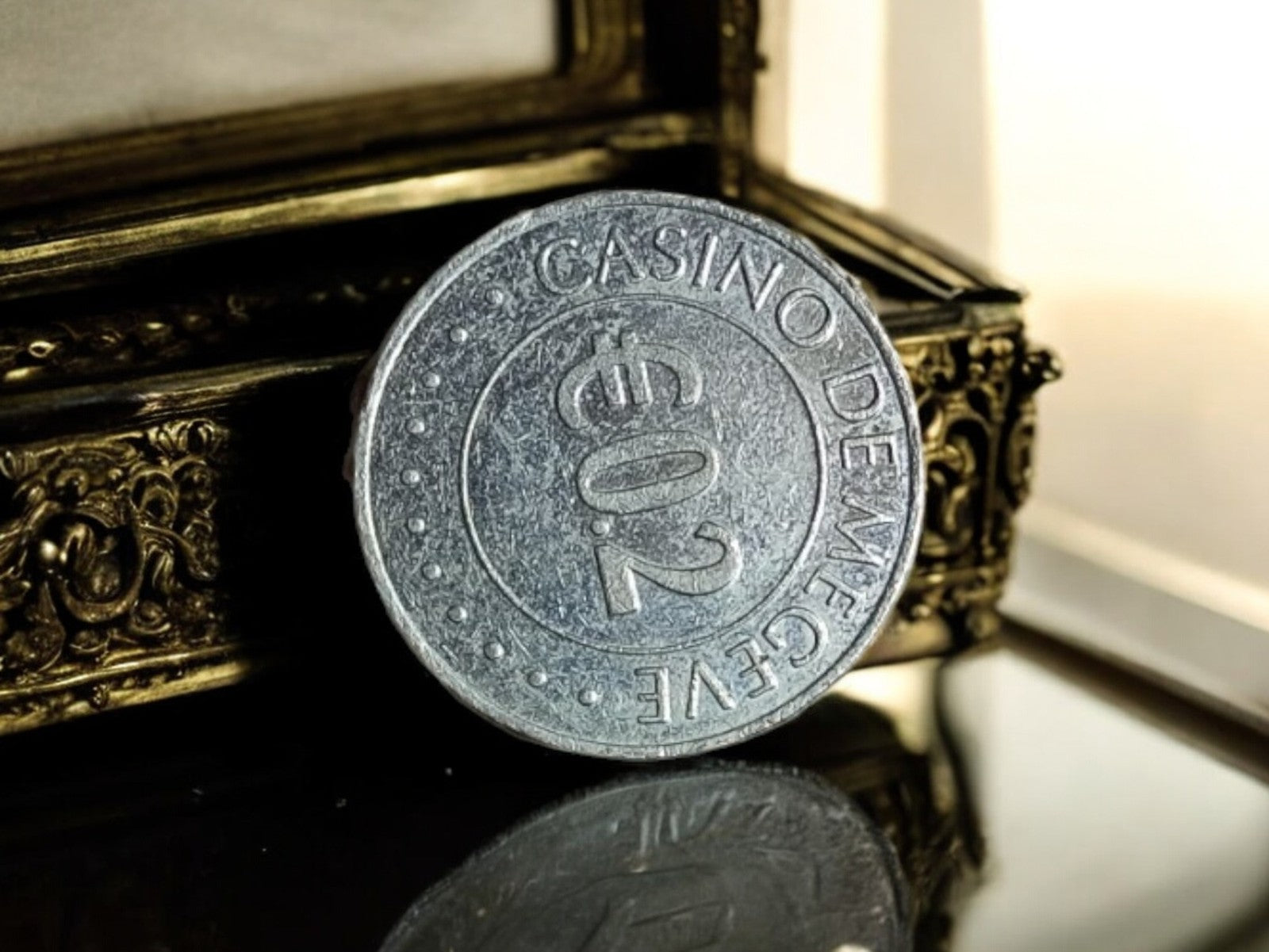 Jeton de casino vintage métal CASINO DE MEGEVE €20 pièce de collection