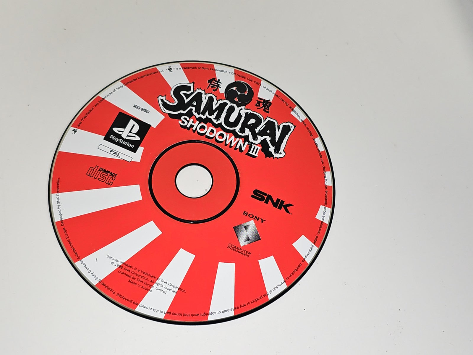Jeu PS1 Samurai Shodown III CD seul pour Sony PlayStation, combat arcade origina