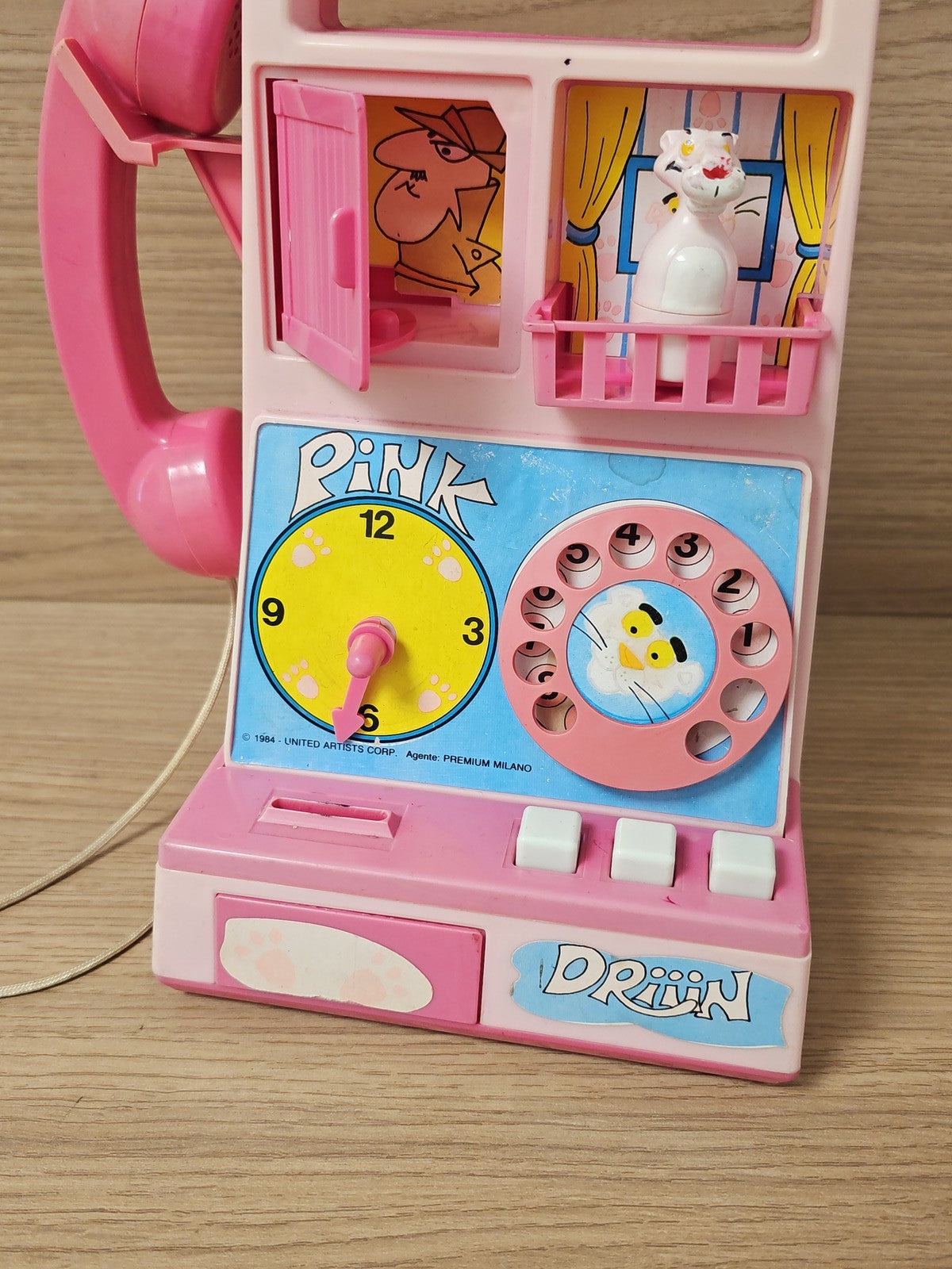 Vintage téléphone jouet Panthère Rose ancien Eurostil rare collection rétro