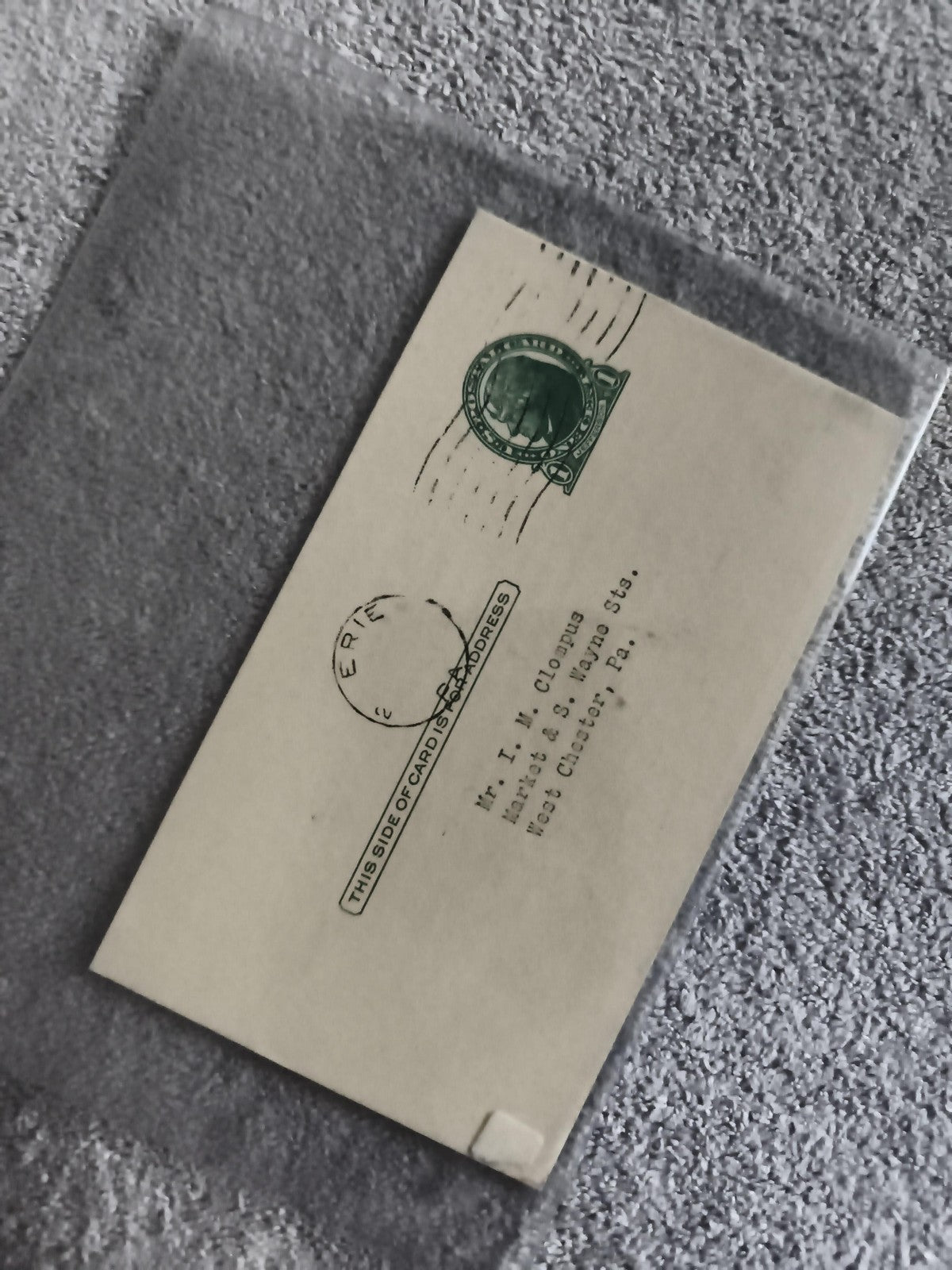 Lettre affranchie USA timbre vert cachet postal enveloppe philatélie (Ref 27)