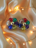 Paire de boucles d?oreilles rétro vintage fantaisie ancien bijou d?occasion