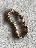 Bracelet pierres naturelles beige marron éclats minéraux, bijou élastique
