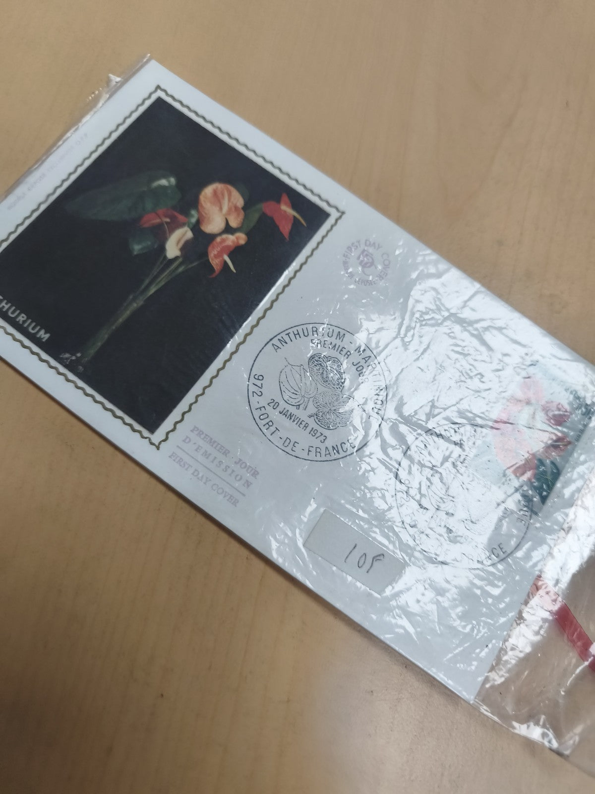 Enveloppe Premier Jour Anthurium 1973 Fort-de-France philatélie FDC fleur