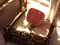 Pendentif pierre naturelle rose design carré, bijou pendentif élégant