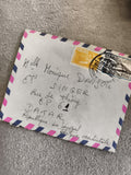 Lettre aérienne PANAMA affranchie, enveloppe rayée, oblitération visible