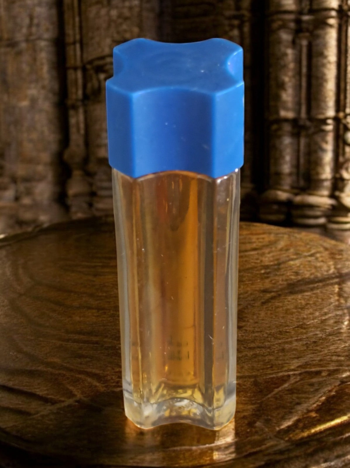 Miniature parfum vintage rétro flacon étoilé bouchon bleu déco collection