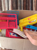 Lot jouets vintage supermarché plastique ancien années 60 paniers accessoires en