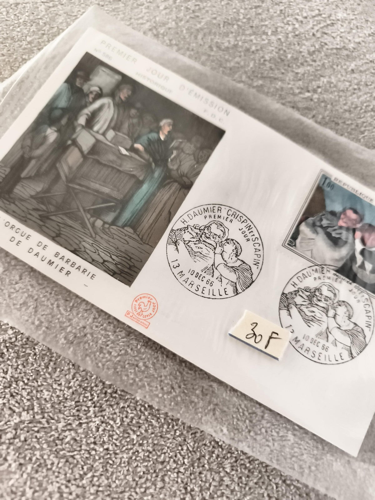 Lettre FDC Premier Jour Daumier 1966 Marseille philatélie ancienne