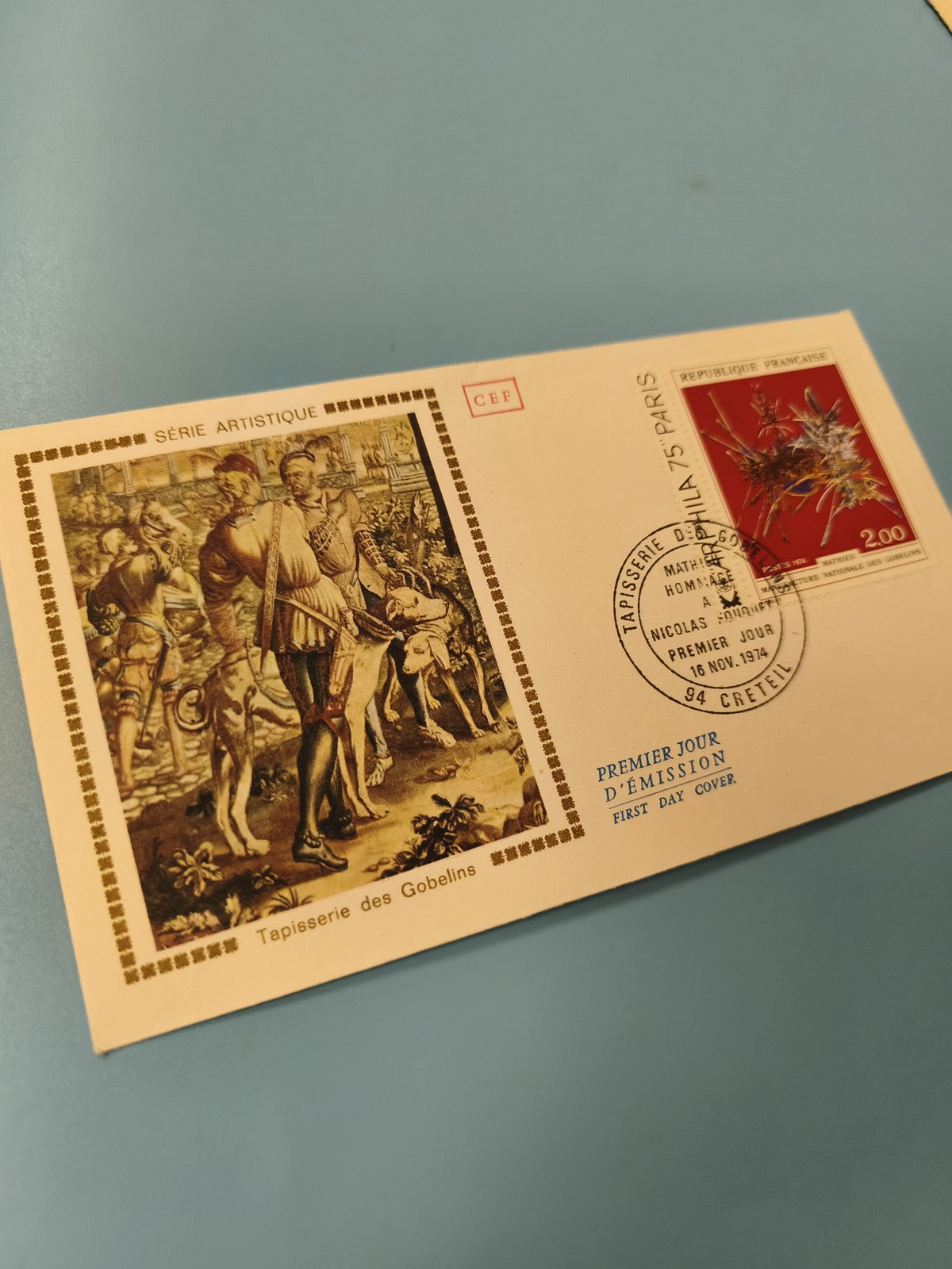 Enveloppe premier jour FDC Tapisserie des Gobelins série artistique timbre 2.00