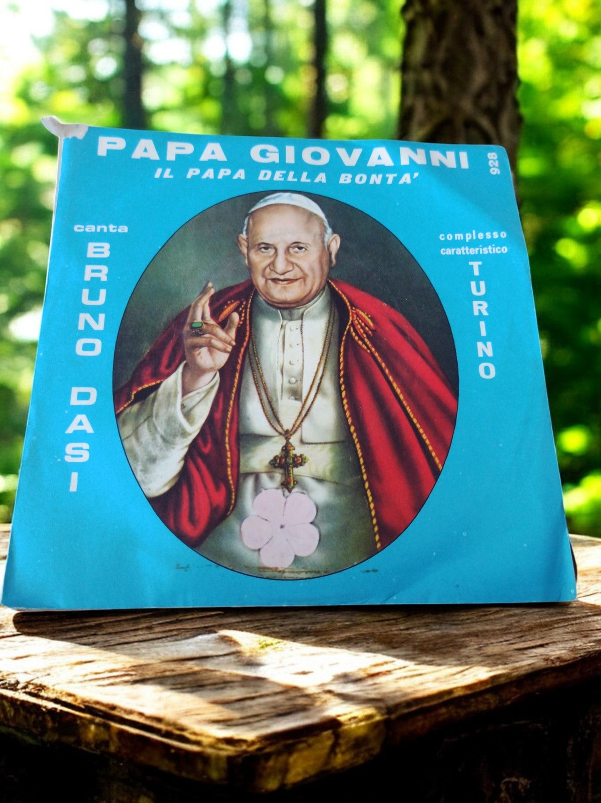 Vinyle 45 tours Papa Giovanni Bruno Dasi Turino vintage pochette bleue rare