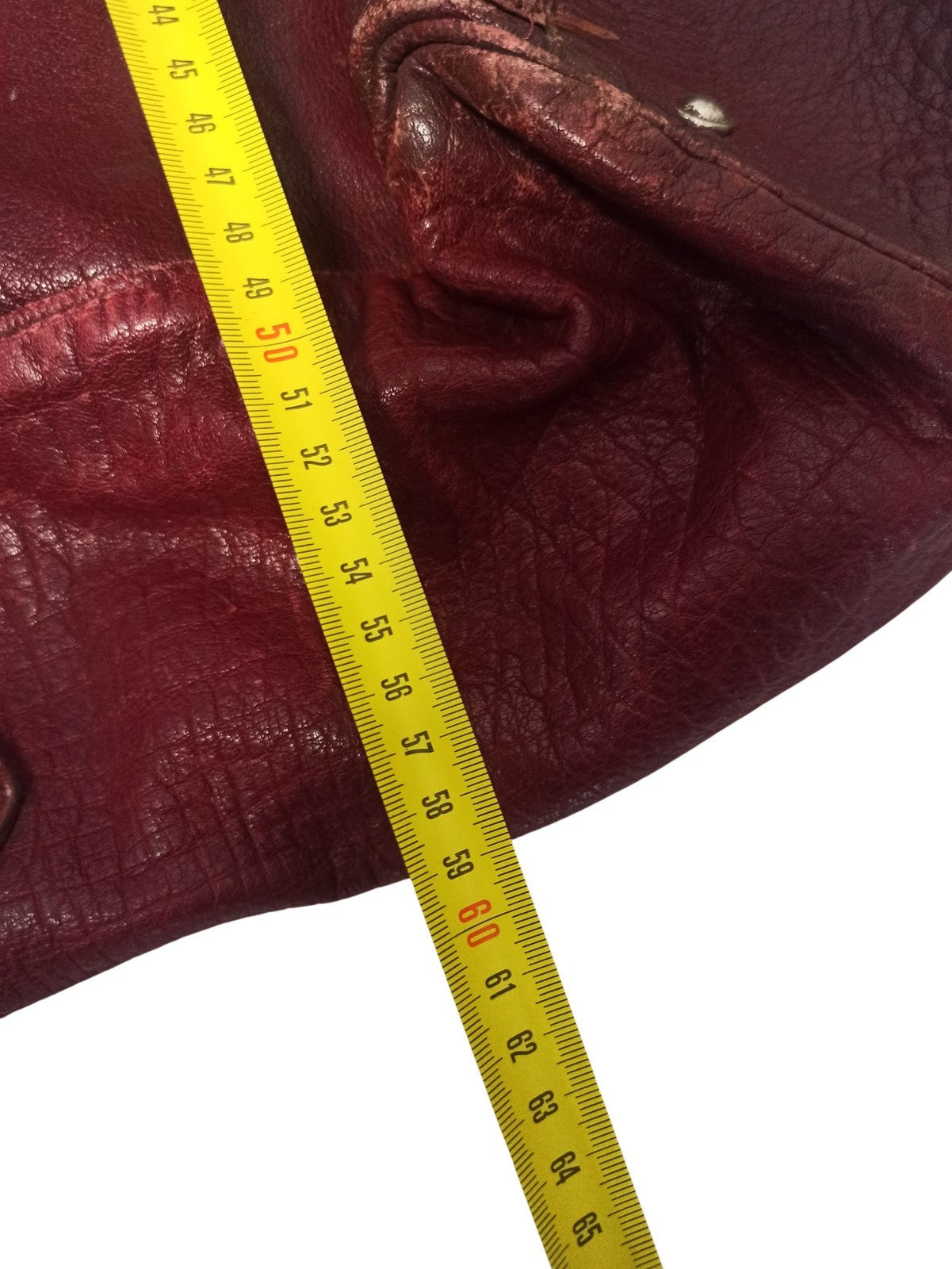 Sac à main vintage cuir bordeaux ancien, grand cabas rétro femme