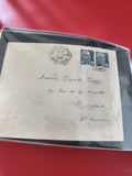 Ancienne enveloppe oblitérée 1948 timbres RF bleus pour philatéliste collection