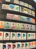 Lot anciens timbres Indonésie oblitérés, collection philatélie, portraits, coule