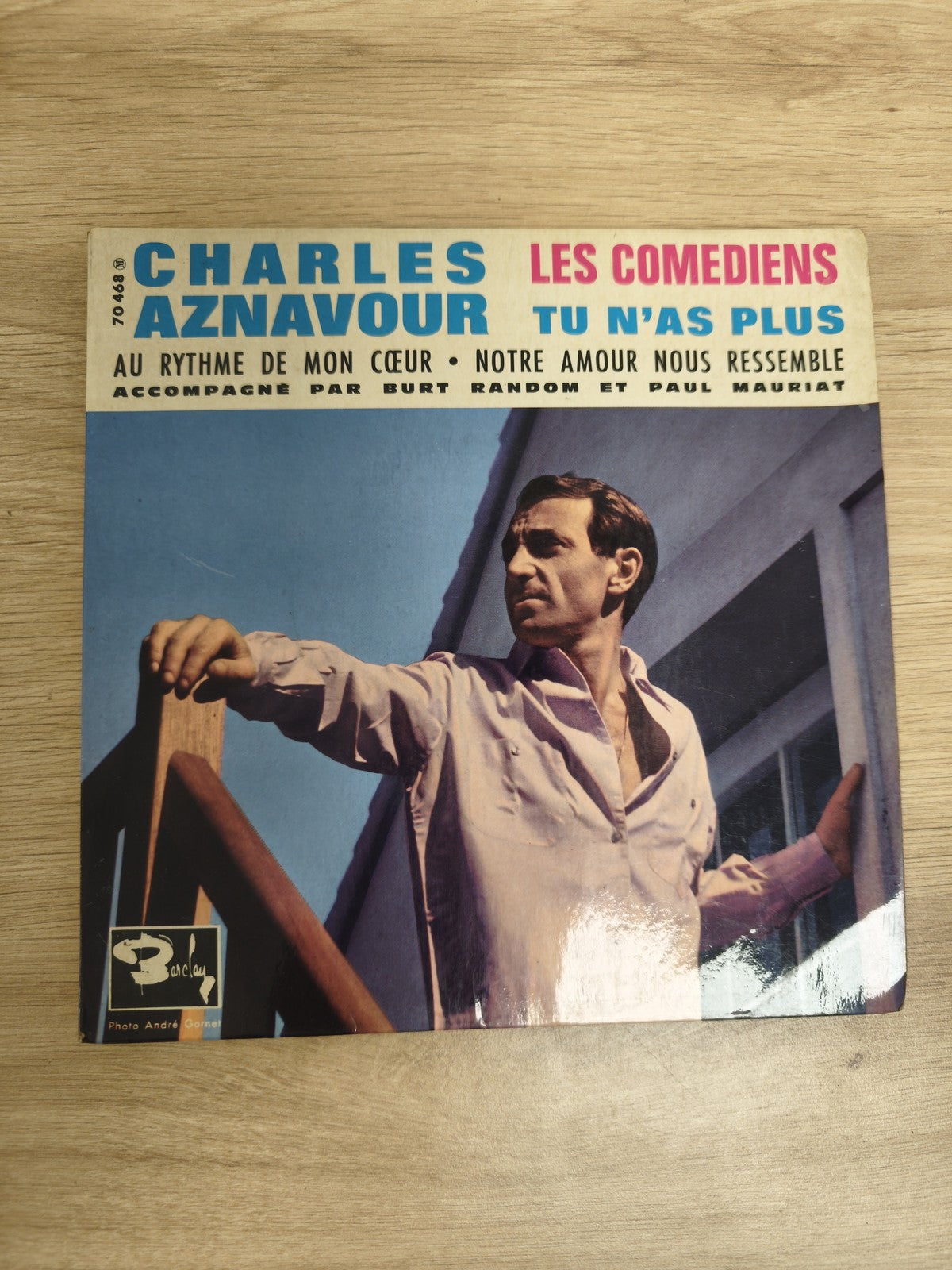 Vinyle 45T Charles Aznavour Les Comédiens Tu n?as plus Barclay pochette photo