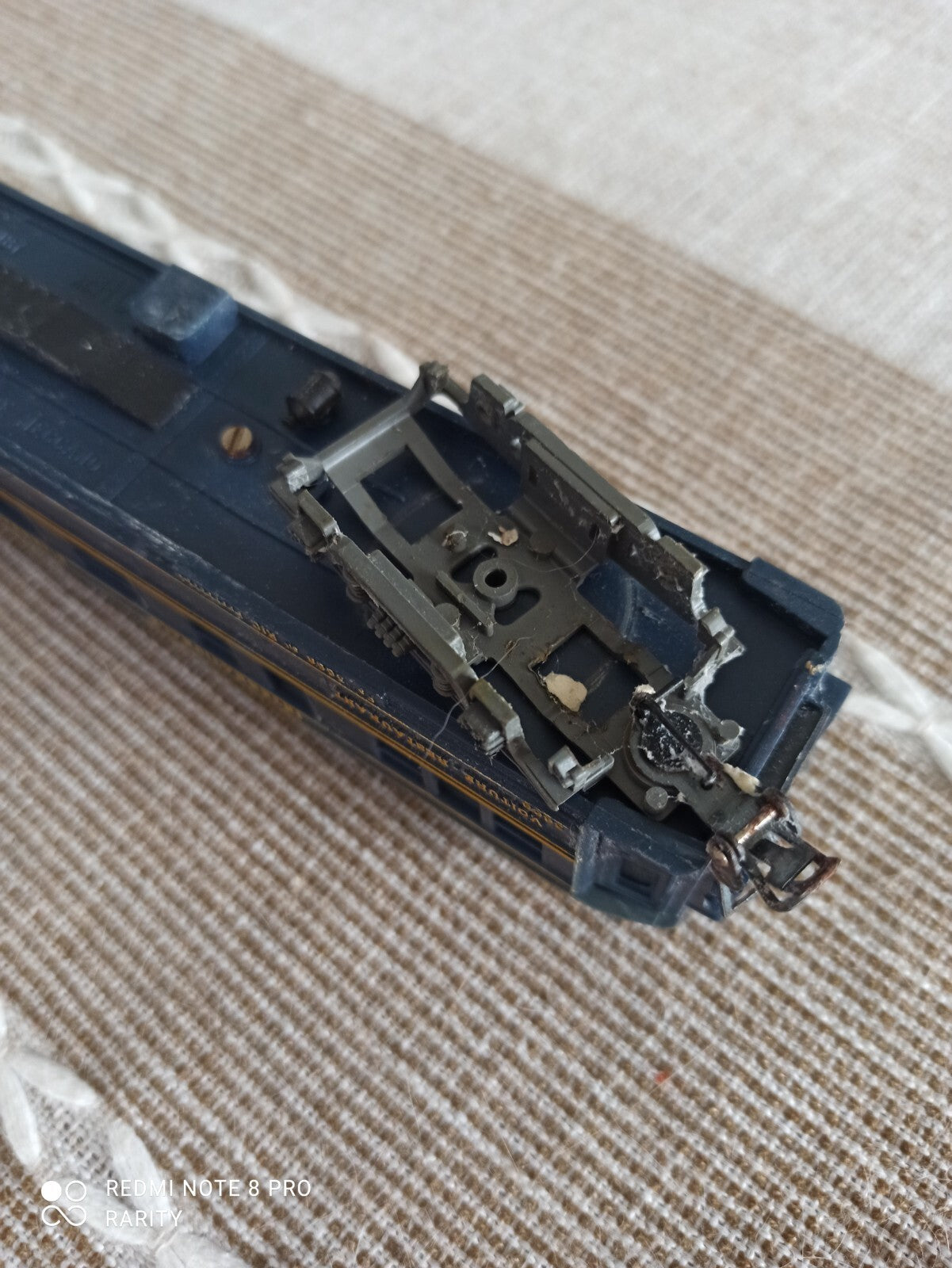 Wagon restaurant Meccano CIWL bleu or, vintage train HO, Compagnie International