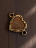 Pendentif cœur vintage métal doré années 50 bijouterie rétro charm