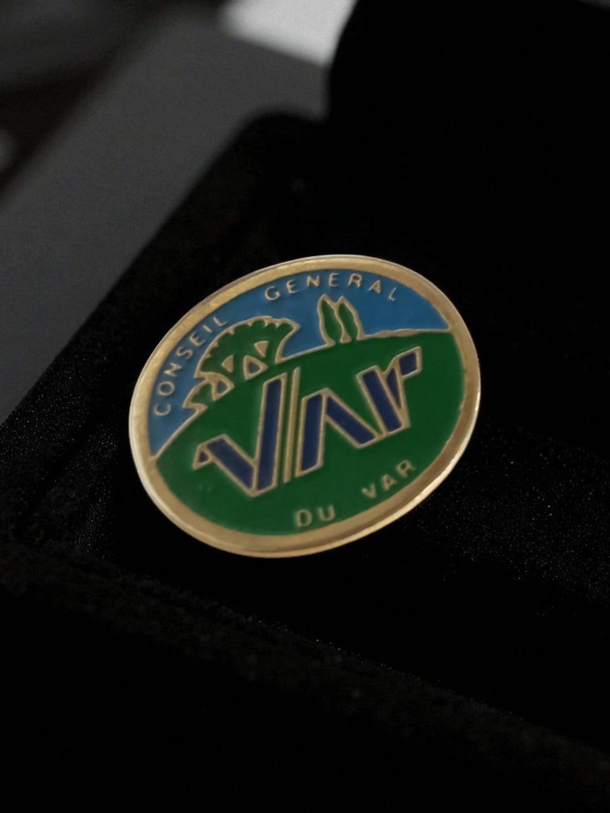 Pin's ancien Conseil Général du Var vintage badge rond logo rétro France