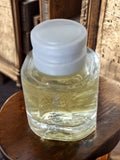Flacon miniature parfum vintage verre soufflé bouchon blanc rétro ancien