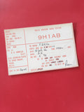 Carte radio QSL 9H1AB Malta Amateur Radio Station, inscription manuscrite, recta