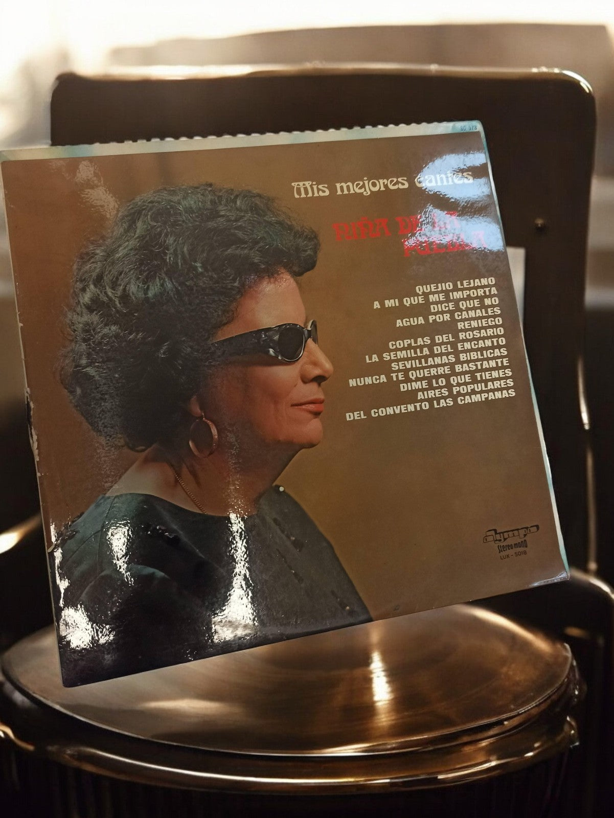 Disque vinyle ancien Mis mejores cantes Rina D. rétro espagnol flamenco