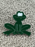 Pin's vintage grenouille verte émaillée style cartoon badge ancien (Ref 8)